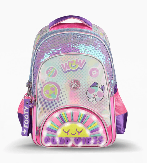 Mochila Espalda Footy Sunshine 18” con Luz Led Lila