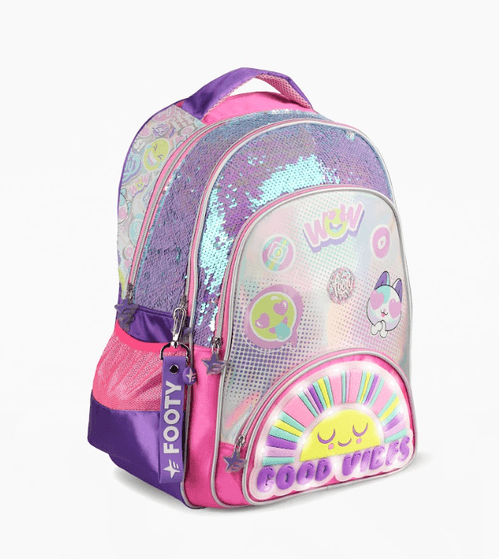 Mochila Espalda Footy Sunshine 18” con Luz Led Lila