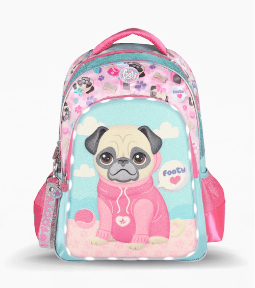 Mochila Espalda Footy Puppy 18” con Luz Led Aqua
