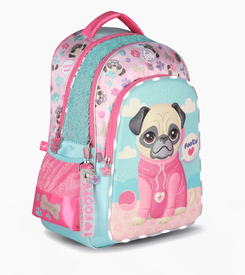 Mochila Espalda Footy Puppy 18” con Luz Led Aqua