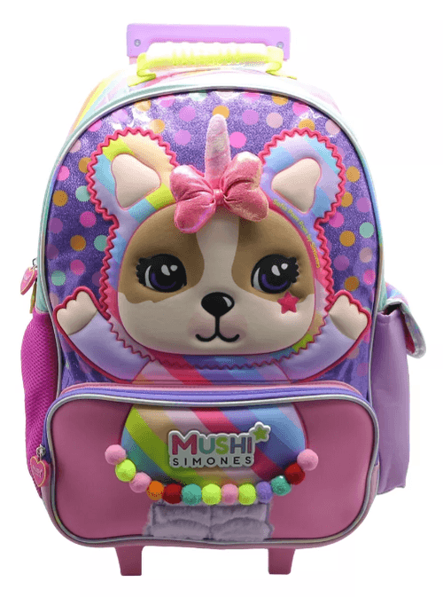 Mochila Carro Simones Mushi 18” Bolsillo Rosa