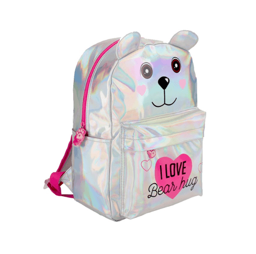 Mochila Espalda 14” Oso Plateado