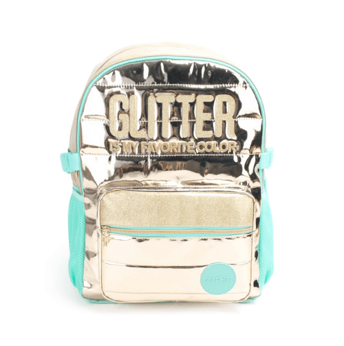 Mochila Espalda 18” Glitter Dorada