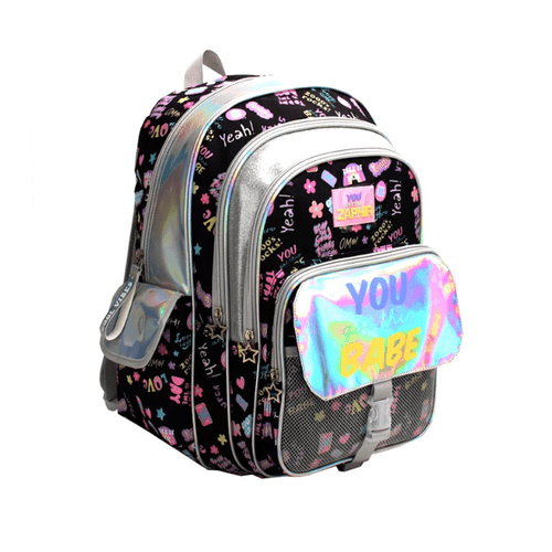Mochila Espalda 18” You Got this Babe Negro Metalizado