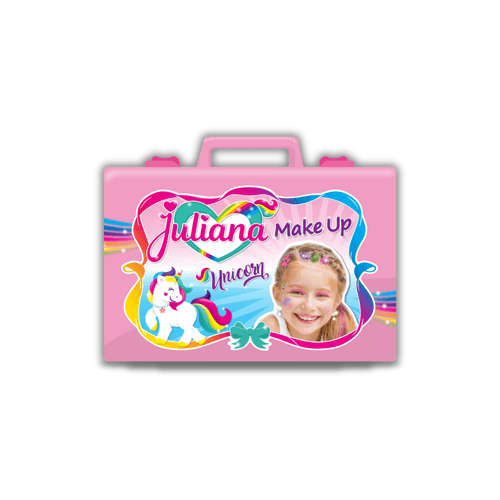 Valija Juliana Make Up Unicornio Tamaño Grande Rosa Original