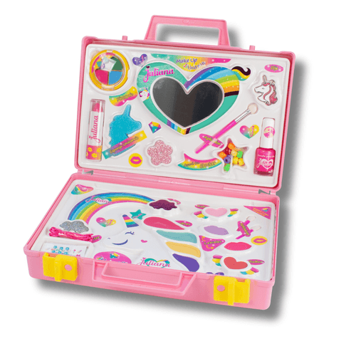 Valija Juliana Make Up Unicornio Tamaño Grande Rosa Original