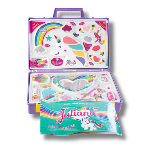 Valija Juliana Make Up Unicornio Tamaño Grande Violeta Original
