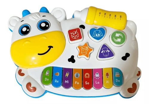 Piano Vaquita Musical Didáctica con Luz y Sonido Blanco