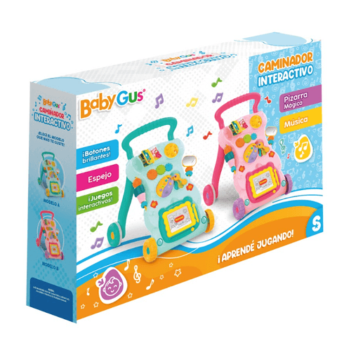 Andador Caminador Bebe Musical Didáctico Con Pizarra Celeste