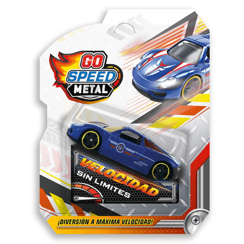 Auto Coleccionable Velocidad sín Límites Go Metal Speed Sports Racing Azul