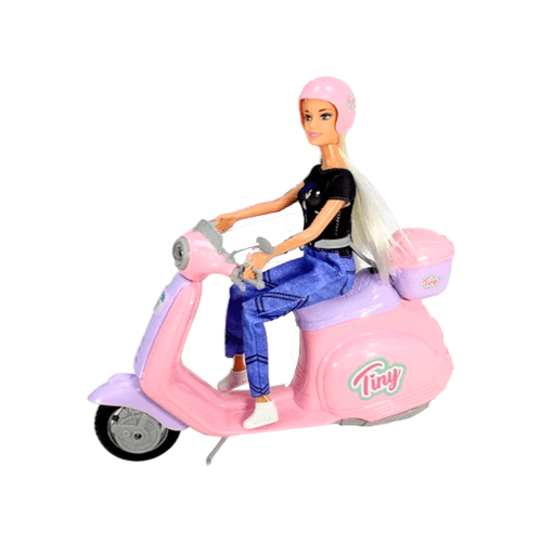 Muñeca Tiny y su Moto Remera Negra