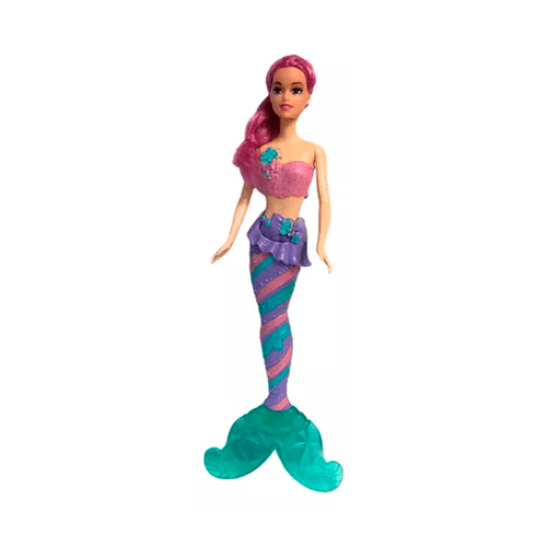 Muñeca Tiny Sirena y Mini sirena Rosa Lila y Turquesa