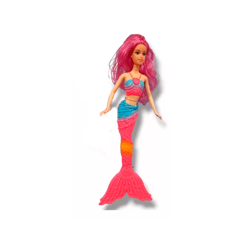 Muñeca Tiny Sirena y Mini sirena Celeste Fucsia y Amarillo