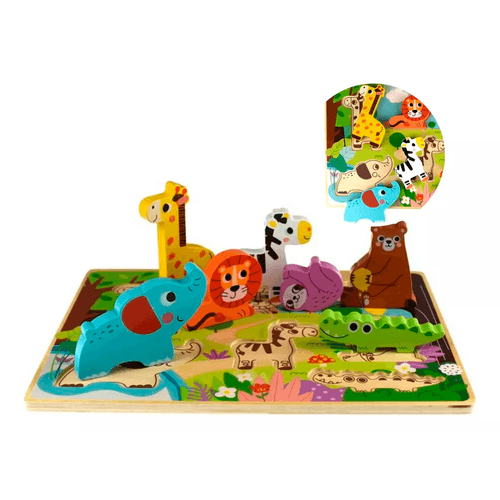 Juego Didáctico de Madera Tooky Toy Puzzle de Animales
