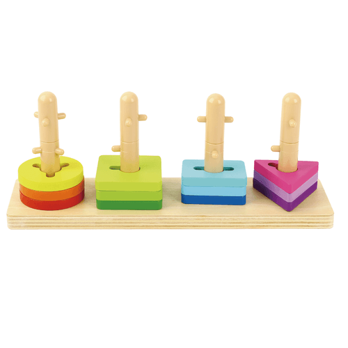 Juego Didáctico de Madera Tooky Toy Bloque Geométrico