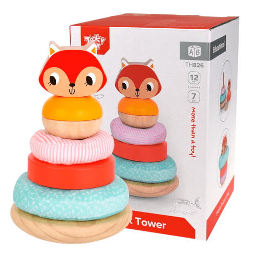 Juego Didáctico de Madera Tooky Toy Aros Apilables Zorro