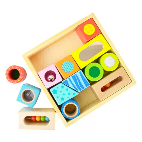 Juego Didáctico de Madera Tooky Toy Bloques Multifunción