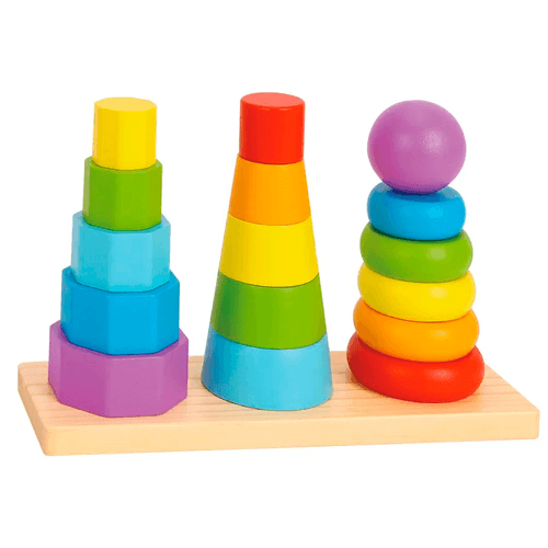 Juego Didáctico de Madera Tooky Toy Formas Apilables