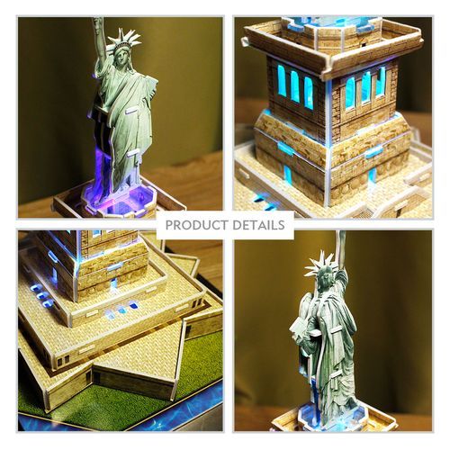 Cubic Fun Rompecabeza 3D Con LED Estatua de la Libertad Nueva York 37 Piezas