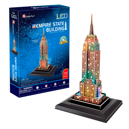 Cubic Fun Rompecabeza 3D Con LED Empire State Nueva York 38 Piezas