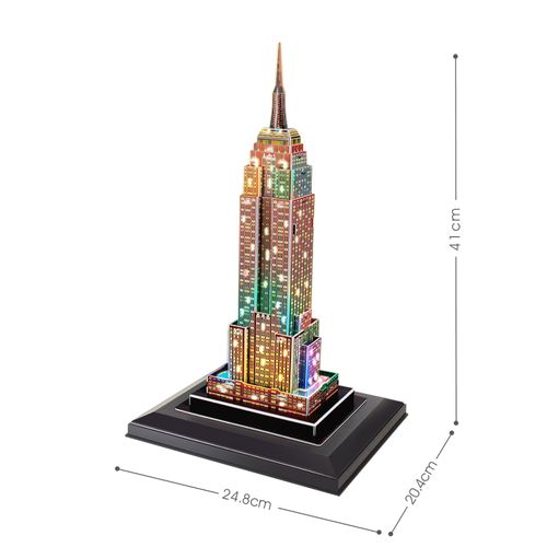 Cubic Fun Rompecabeza 3D Con LED Empire State Nueva York 38 Piezas