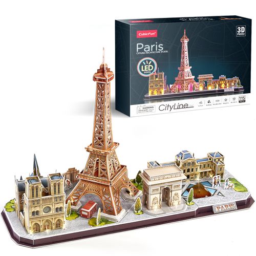 Cubic Fun Rompecabeza 3D Con LED Ciudad París Francia 115 Piezas