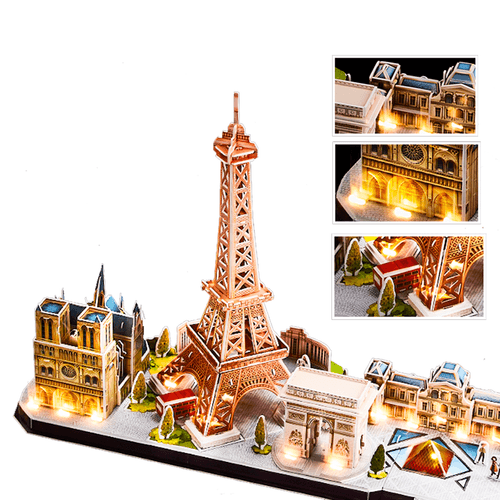 Cubic Fun Rompecabeza 3D Con LED Ciudad París Francia 115 Piezas