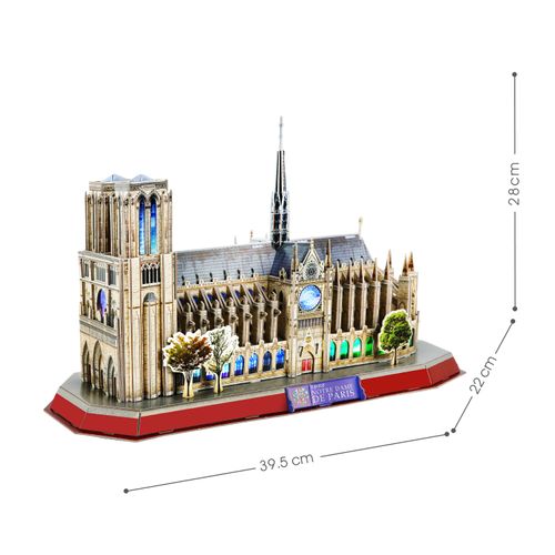 Cubic Fun Rompecabeza 3D Con LED Notre Dame París 149 Piezas