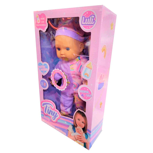 Bebote Tiny Luli con Mamadera Elefante Lunares 32 cm