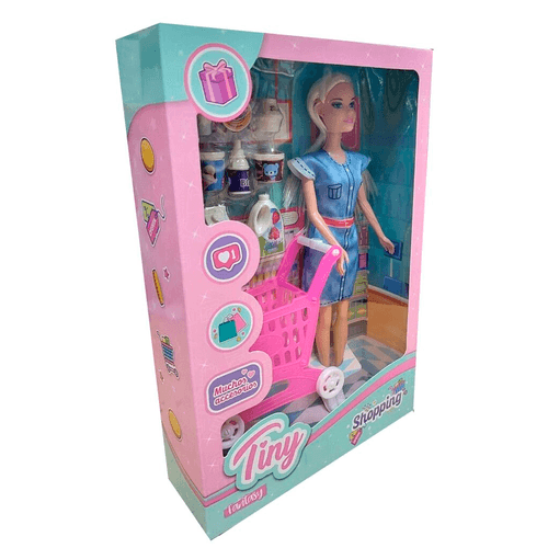 Muñeca Tiny Supermercado Vestido Azul