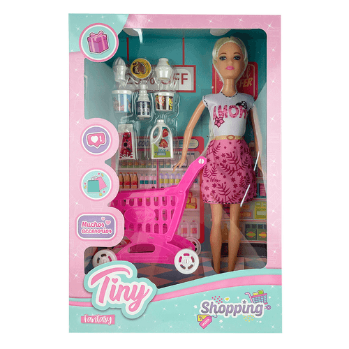 Muñeca Tiny Supermercado Remera Blanca Amor