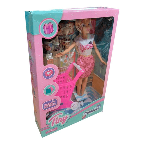 Muñeca Tiny Supermercado Remera Blanca Amor
