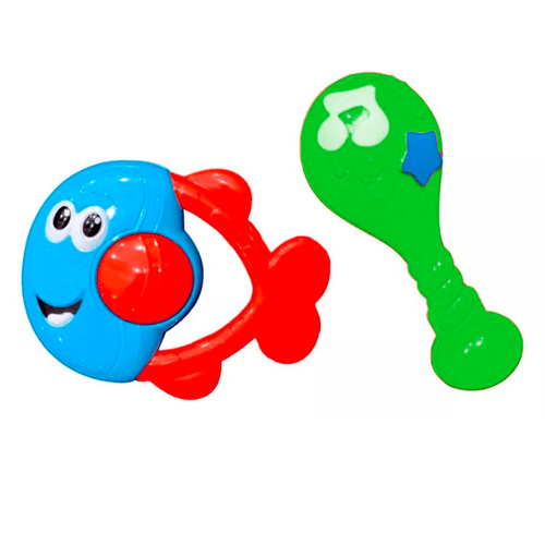 Set Sonajero Pecesito y Maraca Verde