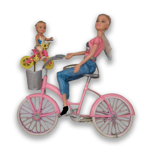 Muñeca Tiny y Luli Paseo en Bici Rosa