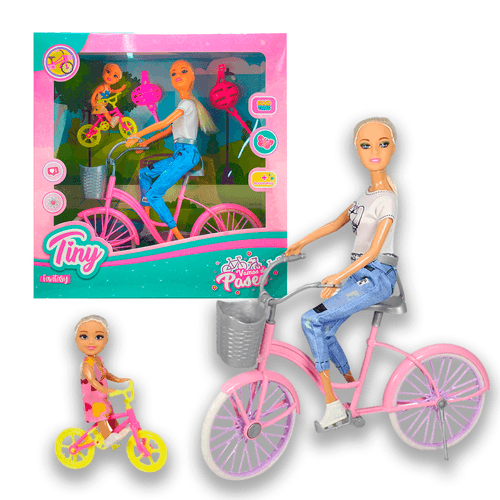 Muñeca Tiny y Luli Paseo en Bici Blanco