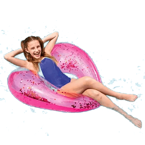 Salvavidas Corazon Con Glitter Inflable Bestway 90 Cm.