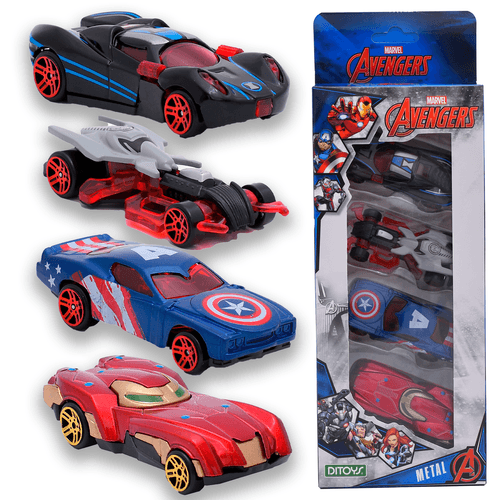 Set Vehículo Avengers Metal Car x 4 NBAR
