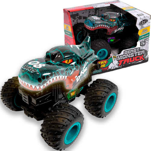 Beast Monster Truck a Fricción 1:16 Dino Azul