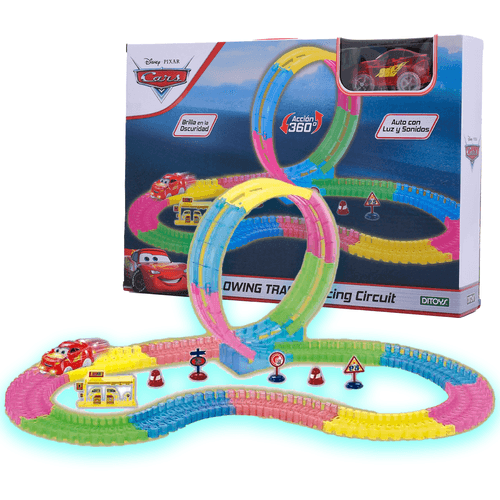 Cars Glowing Track Racing Circuit
