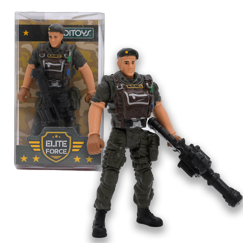 Figura Artículada Soldado Elite Force con Boina Verde Oscuro