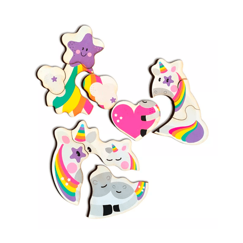 Set 4 Rompecabezas de 3 y 4 Piezas Unicornios