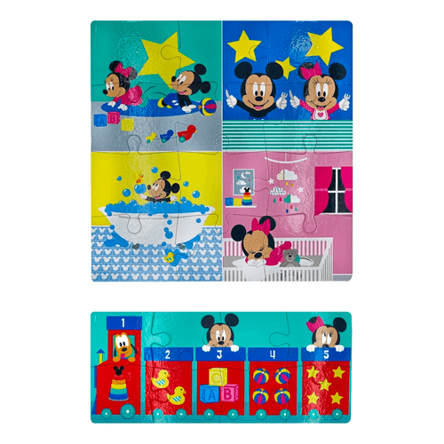 Set Puzzle de 8 y 12 Piezas La Rutina y Números de Mickey
