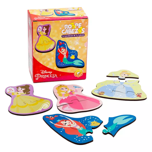 Set Rompecabezas de Madera 3 y 4 Piezas Princesas