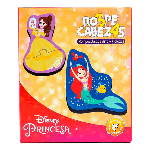 Set Rompecabezas de Madera 3 y 4 Piezas Princesas