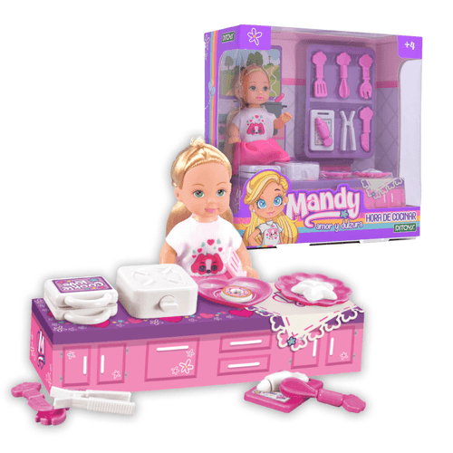 Muñeca Mandy Hora de Cocinar Rosa