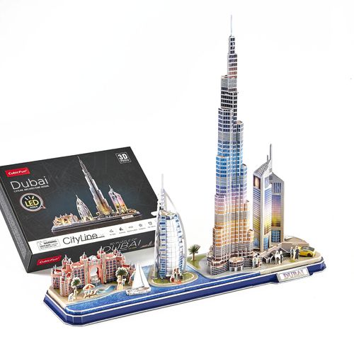 Cubic Fun Rompecabeza 3D Con LED Dubai Ciudad 182 Piezas