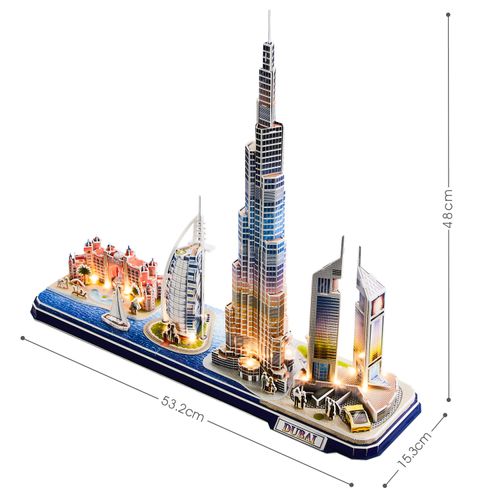 Cubic Fun Rompecabeza 3D Con LED Dubai Ciudad 182 Piezas