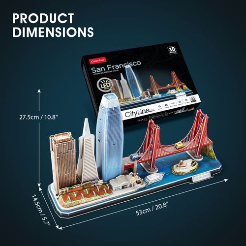Cubic Fun Rompecabeza 3d Con LED San Francisco Ciudad 90 Piezas