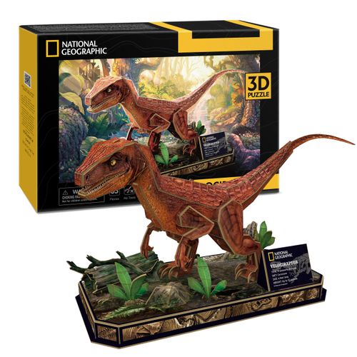 Cubic Fun Rompecabeza 3D National Geographic Velociraptor 63 Piezas