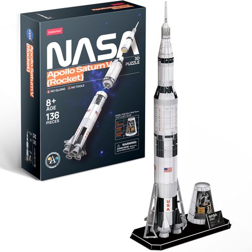 Cubic Fun Rompecabeza 3D NASA Apolo Saturno V Cohete 136 Piezas